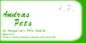 andras pets business card
